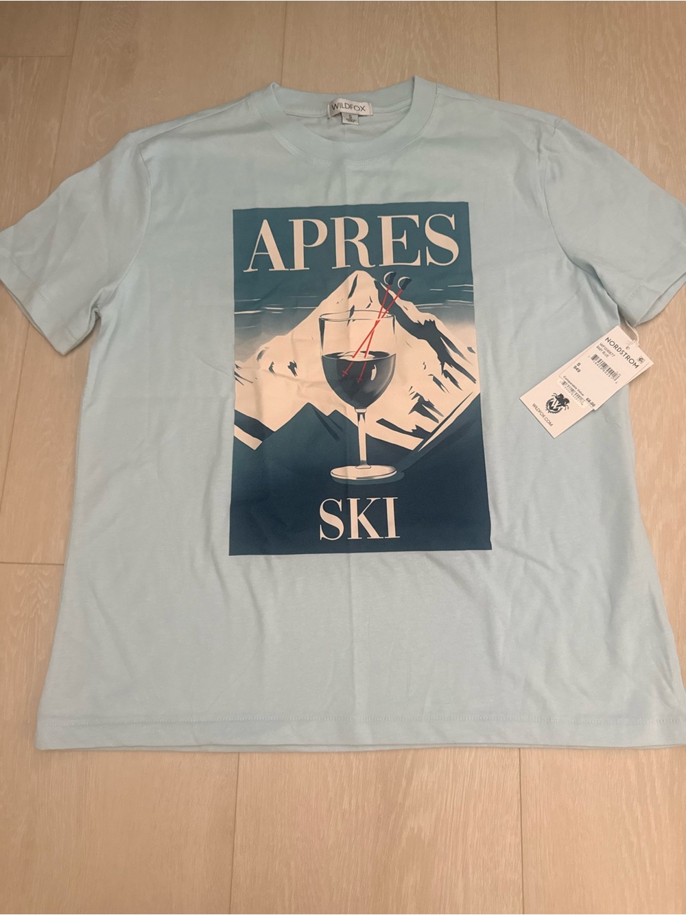Wildfox Light Blue 'APRES SKI' Graphic Tee - Picture 5 of 8